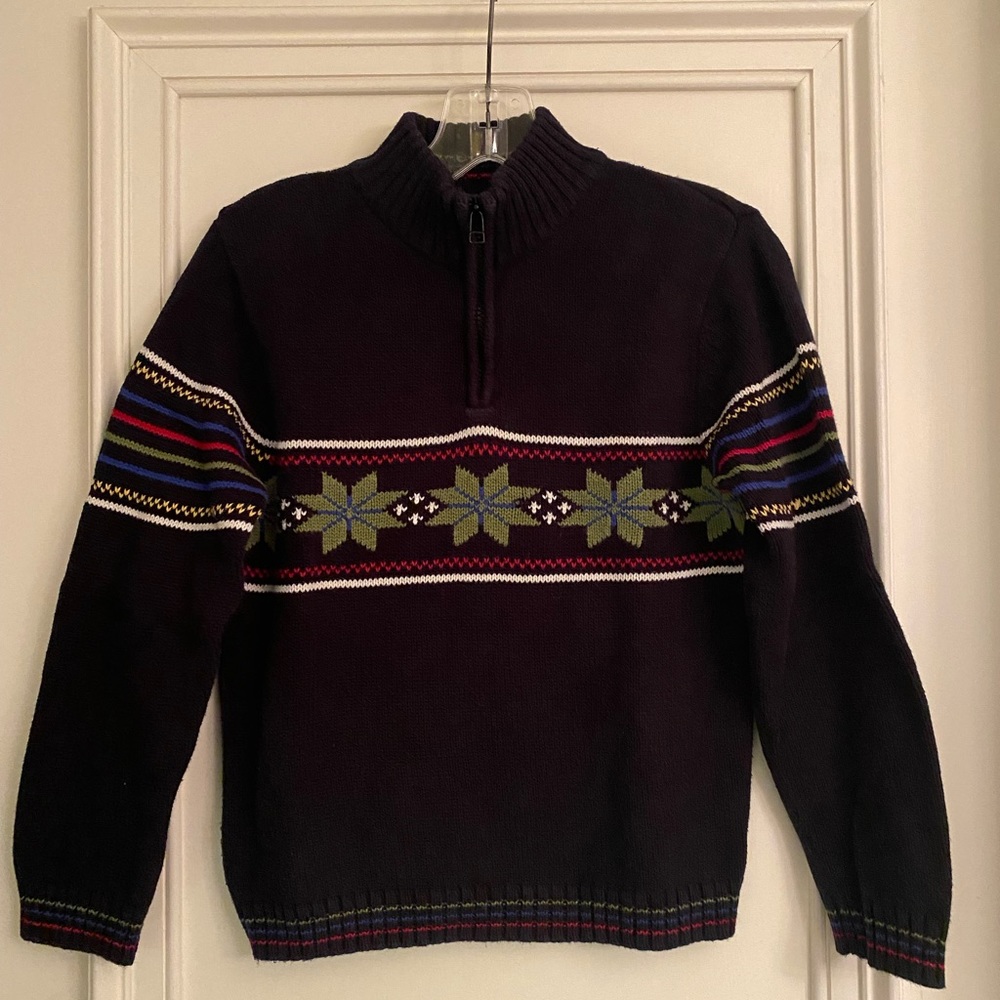Talbots Kids Navy Blue cotton knit sweater. Boys !0